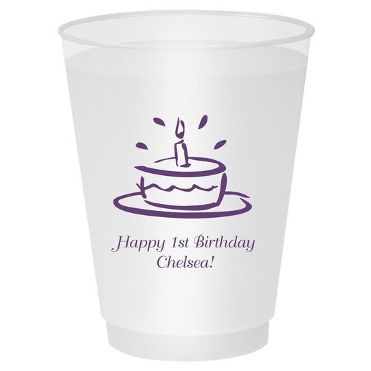 Modern Birthday Cake Shatterproof Cups